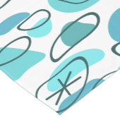 レトロ抽象芸術アートロックターコイズ ショートテーブルランナー (コーナー)