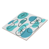 レトロ抽象芸術アートロックターコイズ タイル (側面)