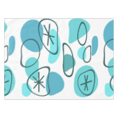 レトロ抽象芸術アートロックターコイズ テーブルクロス (正面(横))