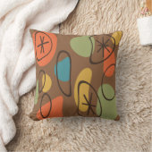 レトロ抽象芸術アートロッ数々のクス色の暗い クッション (ブランケット)