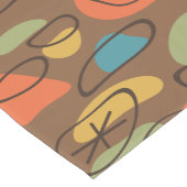 レトロ抽象芸術アートロッ数々のクス色の暗い ショートテーブルランナー (コーナー)