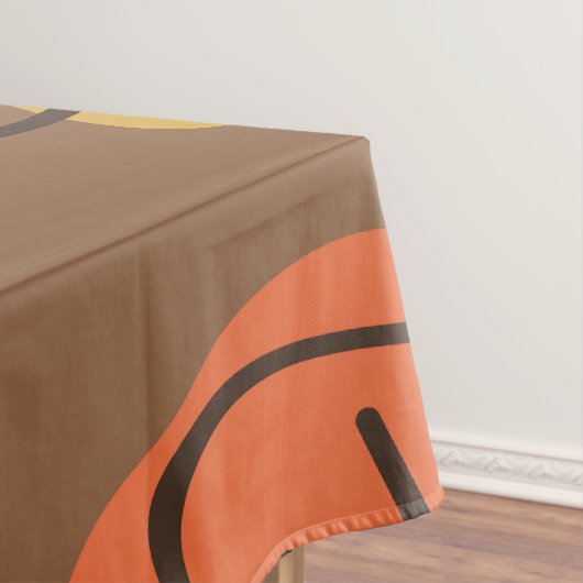 レトロ抽象芸術アートロッ数々のクス色の暗い テーブルクロス (インサイチュ)