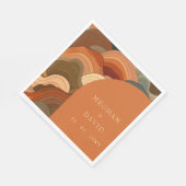 レトロ抽象芸術ウェーブアーチテラコッタオ自然レンジ スタンダードランチョンナプキン (角)