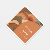 レトロ抽象芸術ウェーブアーチテラコッタオ自然レンジ スタンダードランチョンナプキン (角)