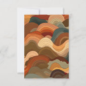 レトロ抽象芸術ウェーブズテラコッタオレンジ結婚ズ 出欠カード (裏面)