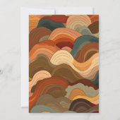 レトロ抽象芸術ウェーブズテラコッタオレンジ結婚ズ 招待状 (裏面)