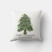 レトロ抽象芸術エレガント水の色クリスマスツリー クッション (裏面)