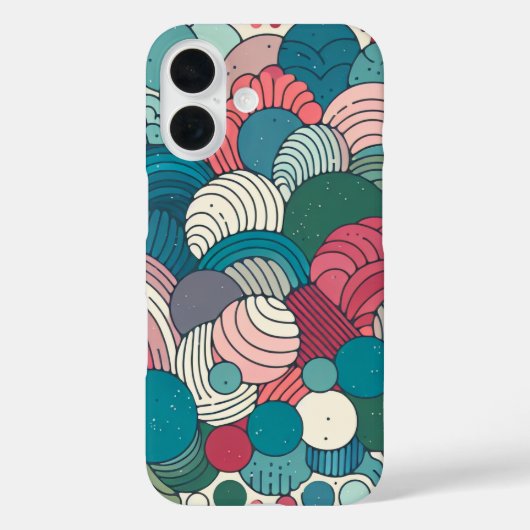 レトロ抽象芸術カラーパレットターコイズパターン Case-Mate iPhoneケース (裏面)