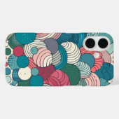 レトロ抽象芸術カラーパレットターコイズパターン Case-Mate iPhoneケース (裏面 (横))