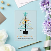 レトロ抽象芸術クリスマスツリーミッドセンチュリーモダン アクリル招待状 (インサイチュ (ウェディング))