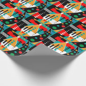 レトロ抽象芸術クリスマス ラッピングペーパー (角)