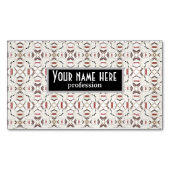 レトロ抽象芸術クロックパターン マグネット名刺 (正面)