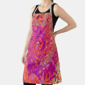 レトロ抽象芸術サンゴとパープルマーブルスワール エプロン (インサイチュ)