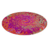 レトロ抽象芸術サンゴとパープルマーブルスワール カッティングボード (角)