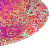 レトロ抽象芸術サンゴとパープルマーブルスワール カッティングボード (角)