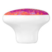 レトロ抽象芸術サンゴとパープルマーブルスワール セラミックノブ (側面)