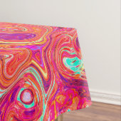 レトロ抽象芸術サンゴとパープルマーブルスワール テーブルクロス (インサイチュ)