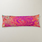 レトロ抽象芸術サンゴとパープルマーブルスワール ボディピロー (裏面)