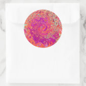 レトロ抽象芸術サンゴとパープルマーブルスワール ラウンドシール (バッグ)