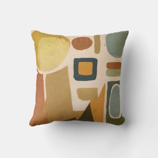 レトロ抽象芸術シェイプのミュートされたトーン装飾用クッション クッション (裏面)
