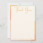 レトロ抽象芸術ストライプシックなカスタムウェディング サンキューカード (正面)