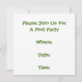 レトロ抽象芸術ターコイズカクタススクエア招待状 招待状 (裏面)