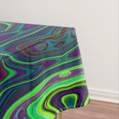 レトロ抽象芸術チャートルーズ、赤と青のパターン テーブルクロス (インサイチュ)