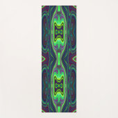 レトロ抽象芸術チャートルーズ、赤と青のパターン ヨガマット (正面)