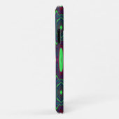 レトロ抽象芸術チャートルーズ、赤と青のパターン Case-Mate iPhoneケース (裏面/右)