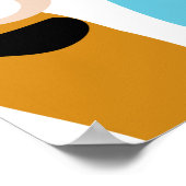 レトロ抽象芸術ドードルグラマーフィンガーラインアート ポスター (角)