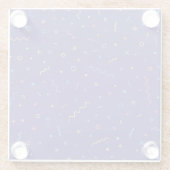 レトロ抽象芸術ネオンパターン ガラスコースター (裏面)