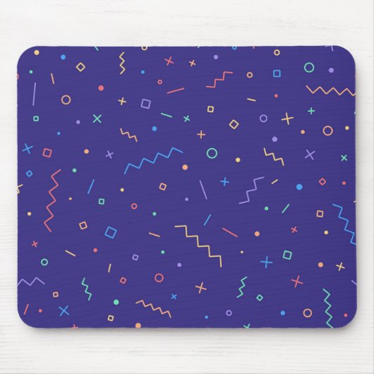 レトロ抽象芸術ネオンパターン マウスパッド (正面)