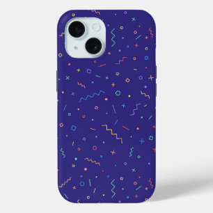 レトロ抽象芸術ネオンパターン iPhone 15ケース