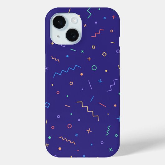 レトロ抽象芸術ネオンパターン Case-Mate iPhoneケース (裏面)