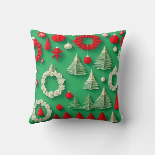 レトロ抽象芸術ハッピーホリデーズクリスマス クッション (裏面)