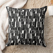 レトロ抽象芸術パターン300521 – 白黒表示 クッション (ブランケット)