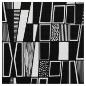 レトロ抽象芸術パターン300521 – 白黒表示 ファブリック (クローズアップ)