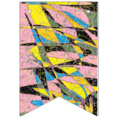 レトロ抽象芸術パーティーバナー（ピンクと緑） バンティングフラッグ (第1の旗)