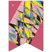 レトロ抽象芸術パーティーバナー（ピンクと緑） バンティングフラッグ (第3の旗)