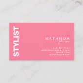 レトロ抽象芸術ピンクホワイトチェッカーボードアート 名刺 (正面)