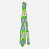 レトロ抽象芸術ピンク、ライムグリーン、アクアパターン ネクタイ (正面)