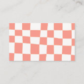 レトロ抽象芸術ピーチホワイトチェッカーボードアート 名刺 (裏面)