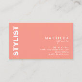 レトロ抽象芸術ピーチホワイトチェッカーボードアート 名刺 (正面)