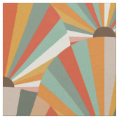 レトロ抽象芸術ファンパターン ファブリック (クローズアップ)