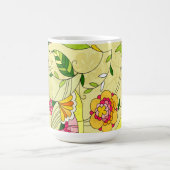 レトロ抽象芸術フローラコラージュ マグカップ (中央)