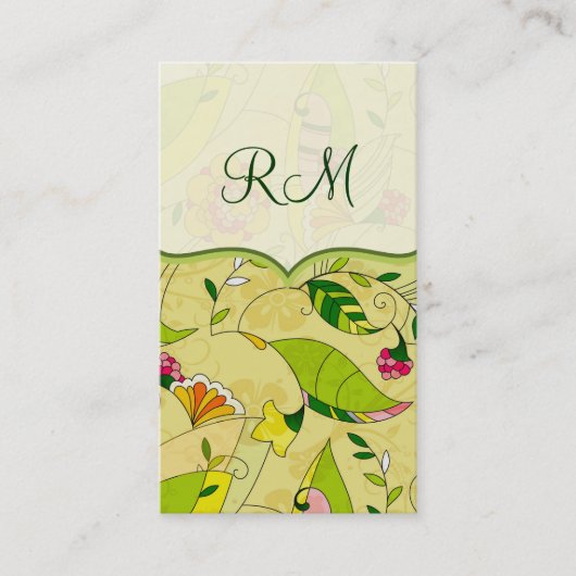 レトロ抽象芸術フローラ収集テンプレート3 名刺 (正面)