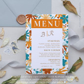 レトロ抽象芸術ブライトはっきりしたワイルドフラー結婚ズ メニュー