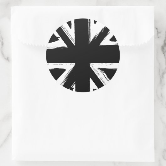 レトロ抽象芸術ブラックユニオンジャックデザイン ラウンドシール (バッグ)