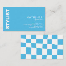 レトロ抽象芸術ブルーホワイトチェッカーボードアート