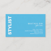 レトロ抽象芸術ブルーホワイトチェッカーボードアート 名刺 (正面)